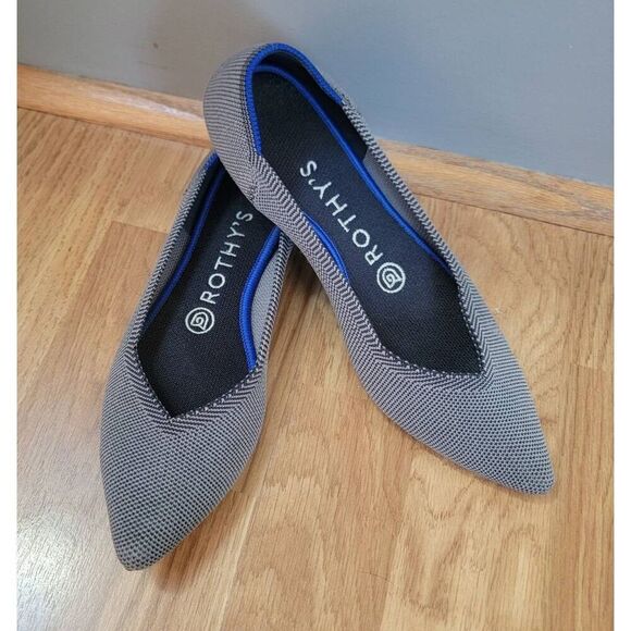 Rothy's Pointed Grey Slip-on Flats 7 - Picture 1 of 8